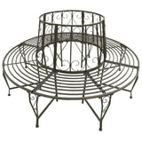 Garden Half Round Tree Bench 160 cm Steel