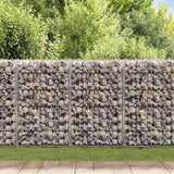 Gabion Wall with Covers Galvanised Steel 100x60x100 cm - Side View