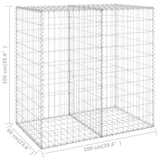 Gabion Wall with Covers Galvanised Steel 100x60x100 cm - Close-Up Angle
