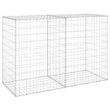 Gabion Wall with Covers Galvanised Steel 150x60x100 cm - Front View