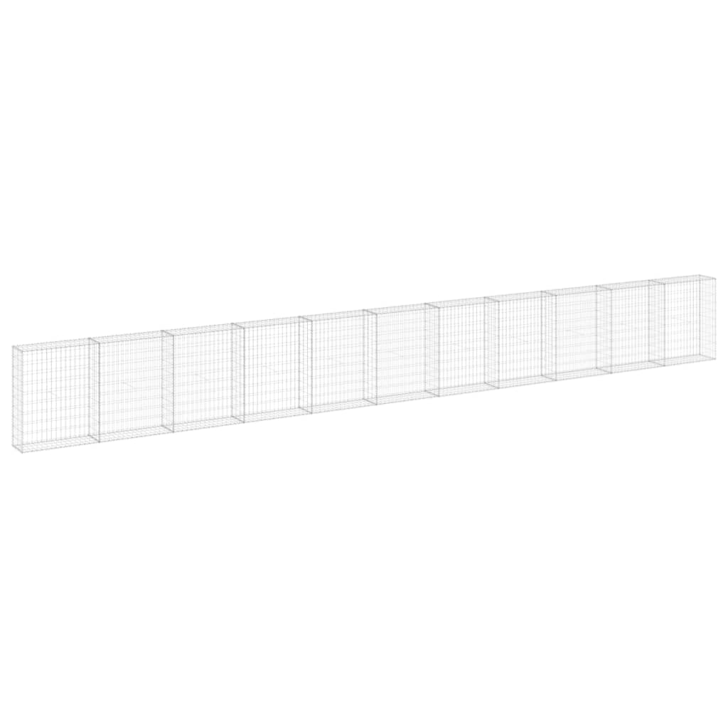 Gabion Wall with Covers Galvanised Steel 900x30x100 cm