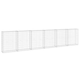 Gabion Wall with Covers Galvanised Steel 300x30x100 cm - Front View