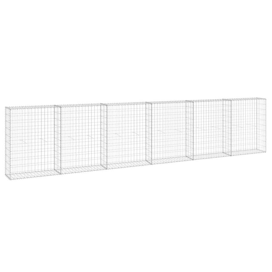 Gabion Wall with Covers Galvanised Steel 300x30x100 cm