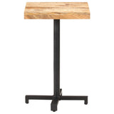 Bistro Table Square 50x50x75 cm Rough Mango Wood - Front View