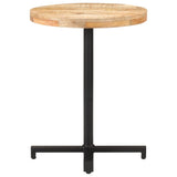 Bistro Table Round Ø60x75 cm Rough Mango Wood - Front View