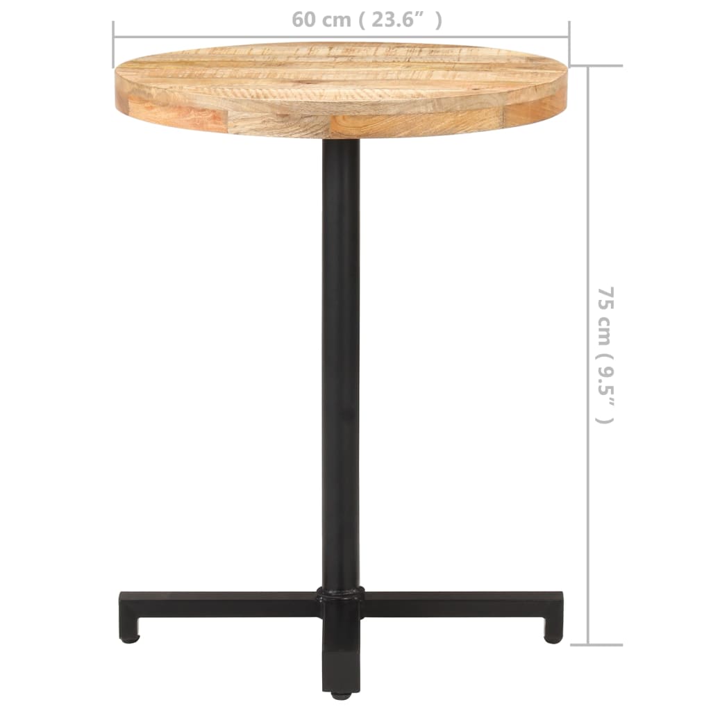 Bistro Table Round ?0x75 cm Rough Mango Wood