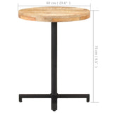 Bistro Table Round Ø60x75 cm Rough Mango Wood - Rear View