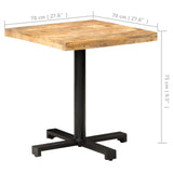 Bistro Table Square 70x70x75 cm Rough Mango Wood - Rear View