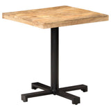 Bistro Table Square 70x70x75 cm Rough Mango Wood - Close-Up Angle