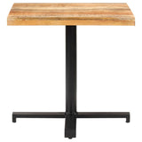 Bistro Table Square 80x80x75 cm Rough Mango Wood - Front View