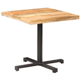 Bistro Table Square 80x80x75 cm Rough Mango Wood - Close-Up Angle