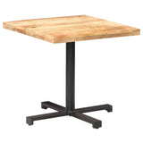 Bistro Table Square 80x80x75 cm Rough Mango Wood - Low Angle