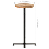 Bar Table Round Ø50x110 cm Rough Mango Wood - Rear View