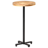 Bar Table Round Ø60x110 cm Rough Mango Wood - Low Angle