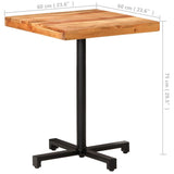Bistro Table Square 60x60x75 cm Solid Acacia Wood - Rear View