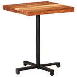 Bistro Table Square 60x60x75 cm Solid Acacia Wood - Close-Up Angle