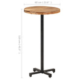 Bar Table Round Ø60x110 cm Solid Acacia Wood - Rear View