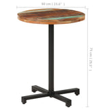 Bistro Table Round Ø60x75 cm Solid Reclaimed Wood - Rear View