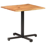 Bistro Table with Live Edges 80x80x75 cm Solid Acacia Wood - Close-Up Angle