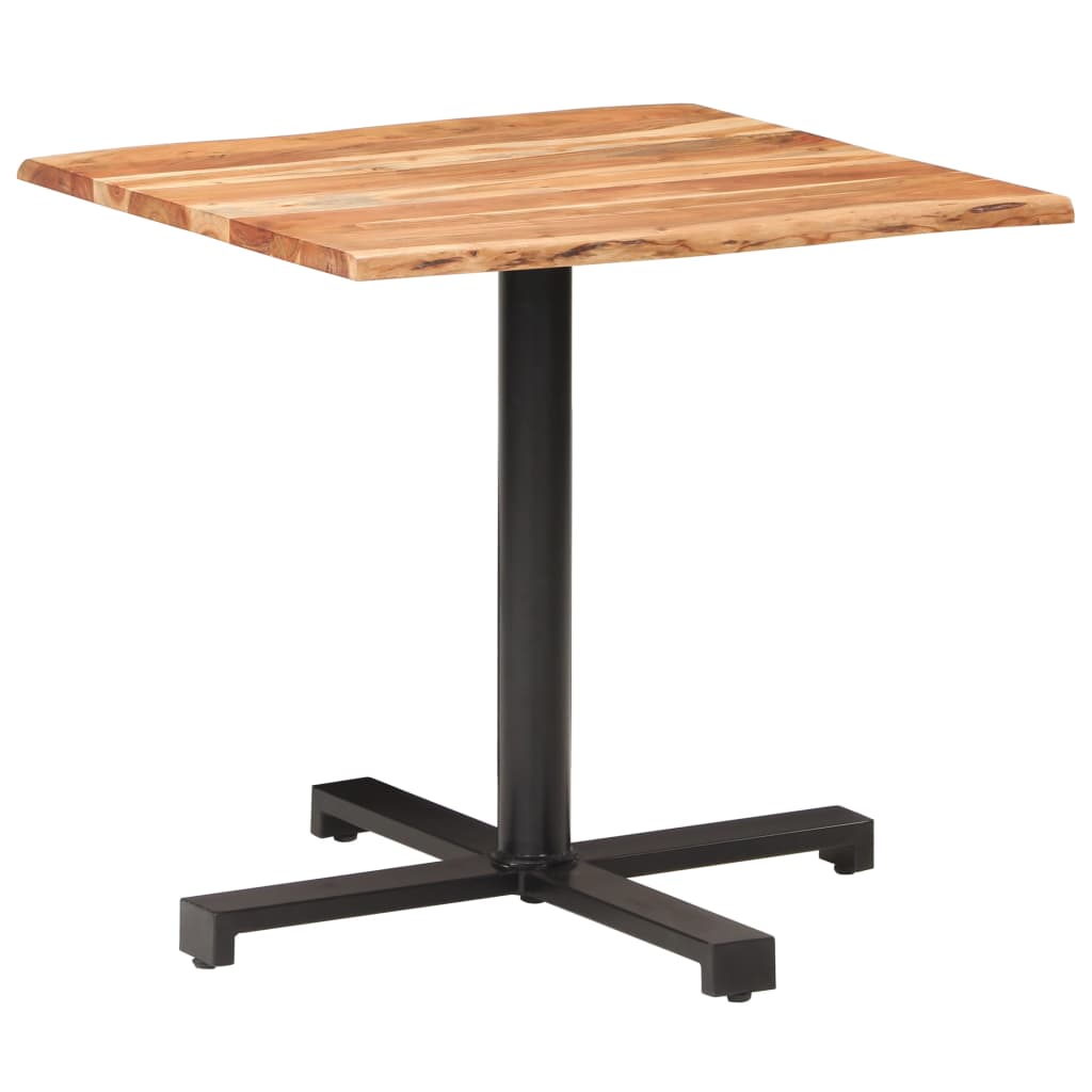 Bistro Table with Live Edges 80x80x75 cm Solid Acacia Wood