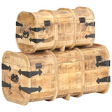 Storage Chests 2 Pieces Solid Mango Wood - Top-Down View