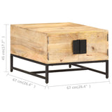 Coffee Table 67x67x45 cm Solid Mango Wood - Close-Up Angle