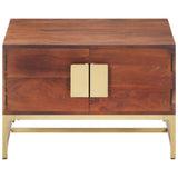 Coffee Table Honey Brown 67x67x45 cm Solid Acacia Wood - Front View
