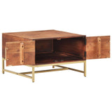 Coffee Table Honey Brown 67x67x45 cm Solid Acacia Wood - Side View