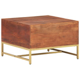 Coffee Table Honey Brown 67x67x45 cm Solid Acacia Wood - Top-Down View