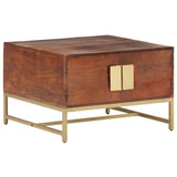 Coffee Table Honey Brown 67x67x45 cm Solid Acacia Wood - Low Angle