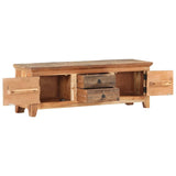 TV Cabinet 120x30x40 cm Solid Acacia Wood and Reclaimed Wood - Side View