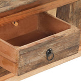 TV Cabinet 120x30x40 cm Solid Acacia Wood and Reclaimed Wood - Close-Up Angle