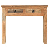 Console Table 90.5x30x75cm Solid Acacia Wood and Reclaimed Wood - Front View
