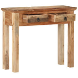 Console Table 90.5x30x75cm Solid Acacia Wood and Reclaimed Wood - Side View