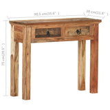 Console Table 90.5x30x75cm Solid Acacia Wood and Reclaimed Wood - Low Angle