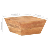 Coffee Table V-shape 66x66x30 cm Solid Acacia Wood - Rear View