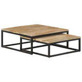 Nesting Coffee Tables 2 pcs Solid Mango Wood - Extra Image