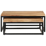 Nesting Coffee Tables 2 Pcs Solid Acacia Wood