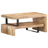 2 Piece Coffee Table Set Solid Mango Wood - Front View