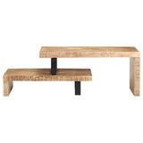 2 Piece Coffee Table Set Solid Mango Wood - Side View