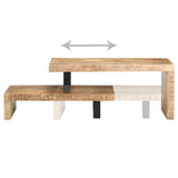 2 Piece Coffee Table Set Solid Mango Wood - Top-Down View