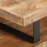 2 Piece Coffee Table Set Solid Mango Wood - Close-Up Angle