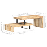 2 Piece Coffee Table Set Solid Mango Wood - Low Angle