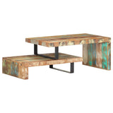 2 Piece Coffee Table Set Solid Reclaimed Wood - Close-Up Angle