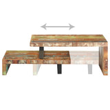 2 Piece Coffee Table Set Solid Reclaimed Wood - Top-Down View