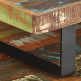 2 Piece Coffee Table Set Solid Reclaimed Wood - Close-Up Angle