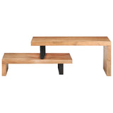2 Piece Coffee Table Set Solid Acacia Wood - Side View