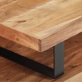 2 Piece Coffee Table Set Solid Acacia Wood - Rear View
