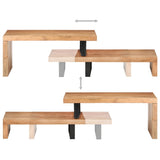 2 Piece Coffee Table Set Solid Acacia Wood - Close-Up Angle