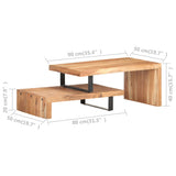 2 Piece Coffee Table Set Solid Acacia Wood - Low Angle
